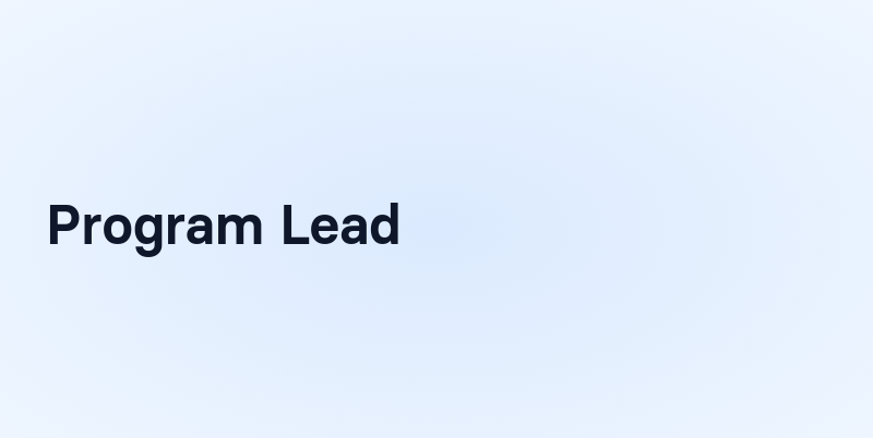 Program Lead