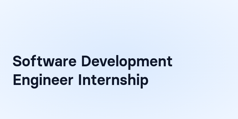Software Development Engineer Internship