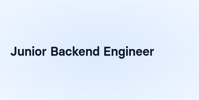 Junior Backend Engineer