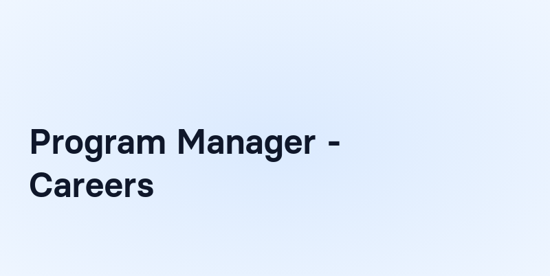 Program Manager Air Program Manager - Careers