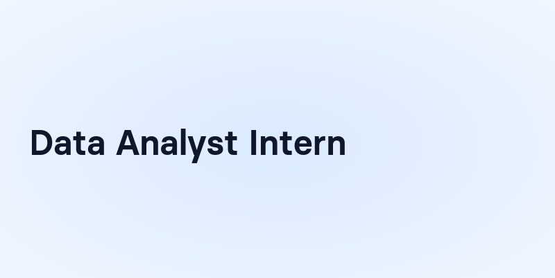 Data Analyst Intern